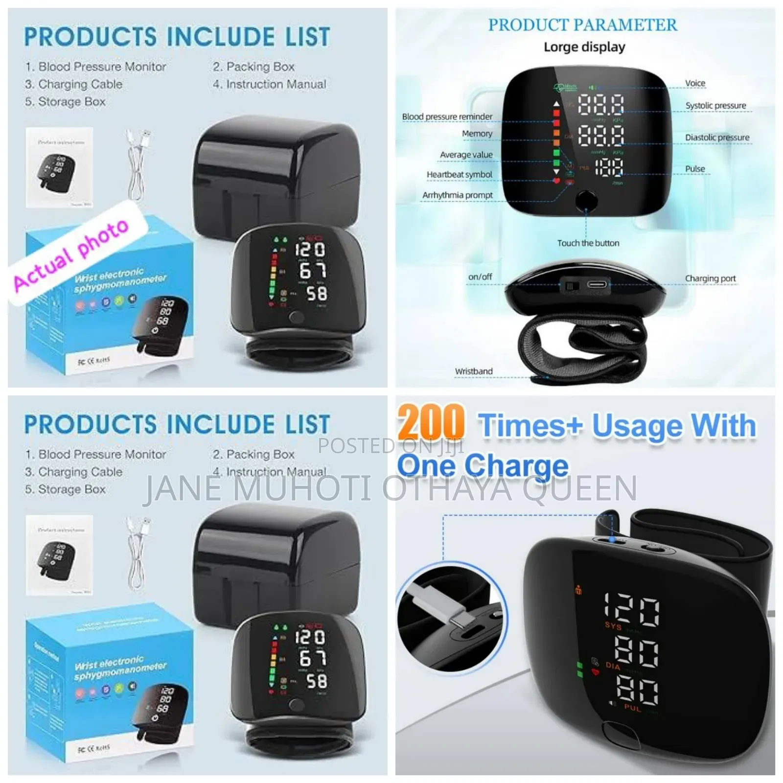 Rechargeable Sphygmomanometer Blood Pressure Monitoring Kit