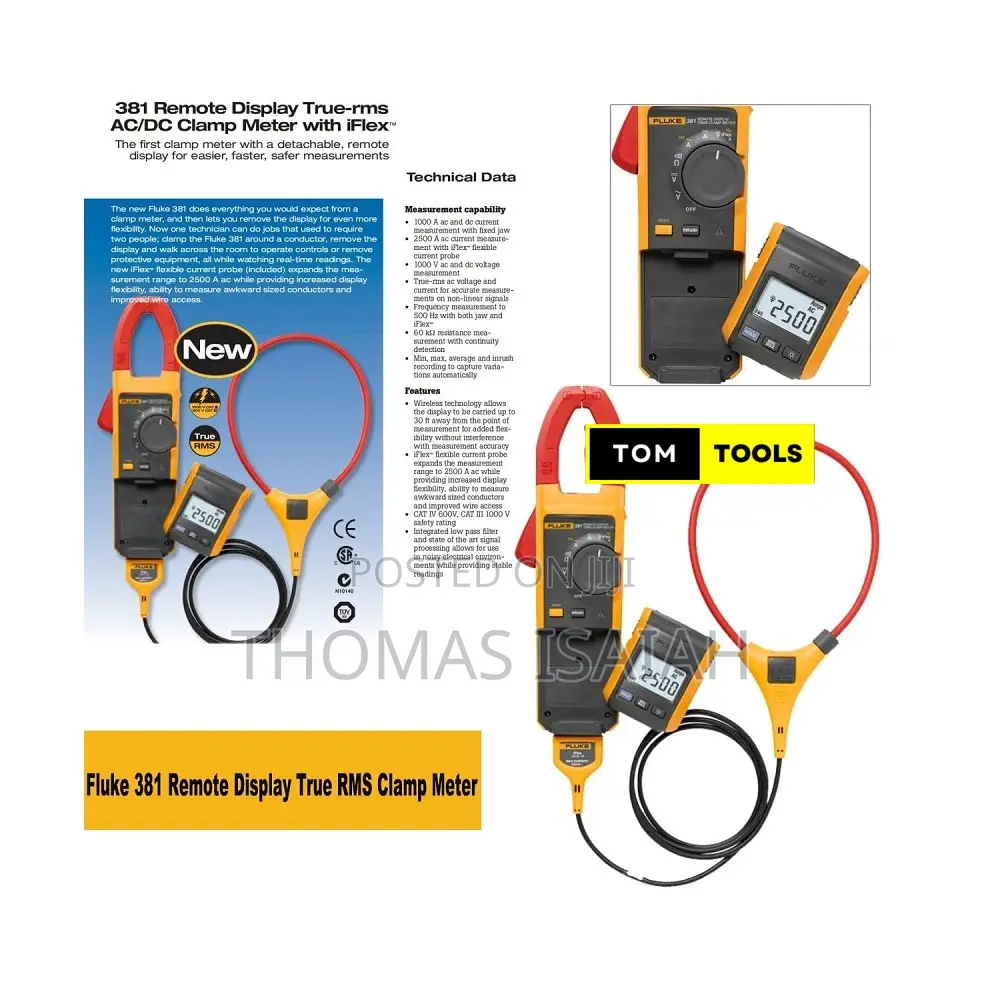 Fluke 381 Remote Display True Rms Ac Dc Clamp Meter