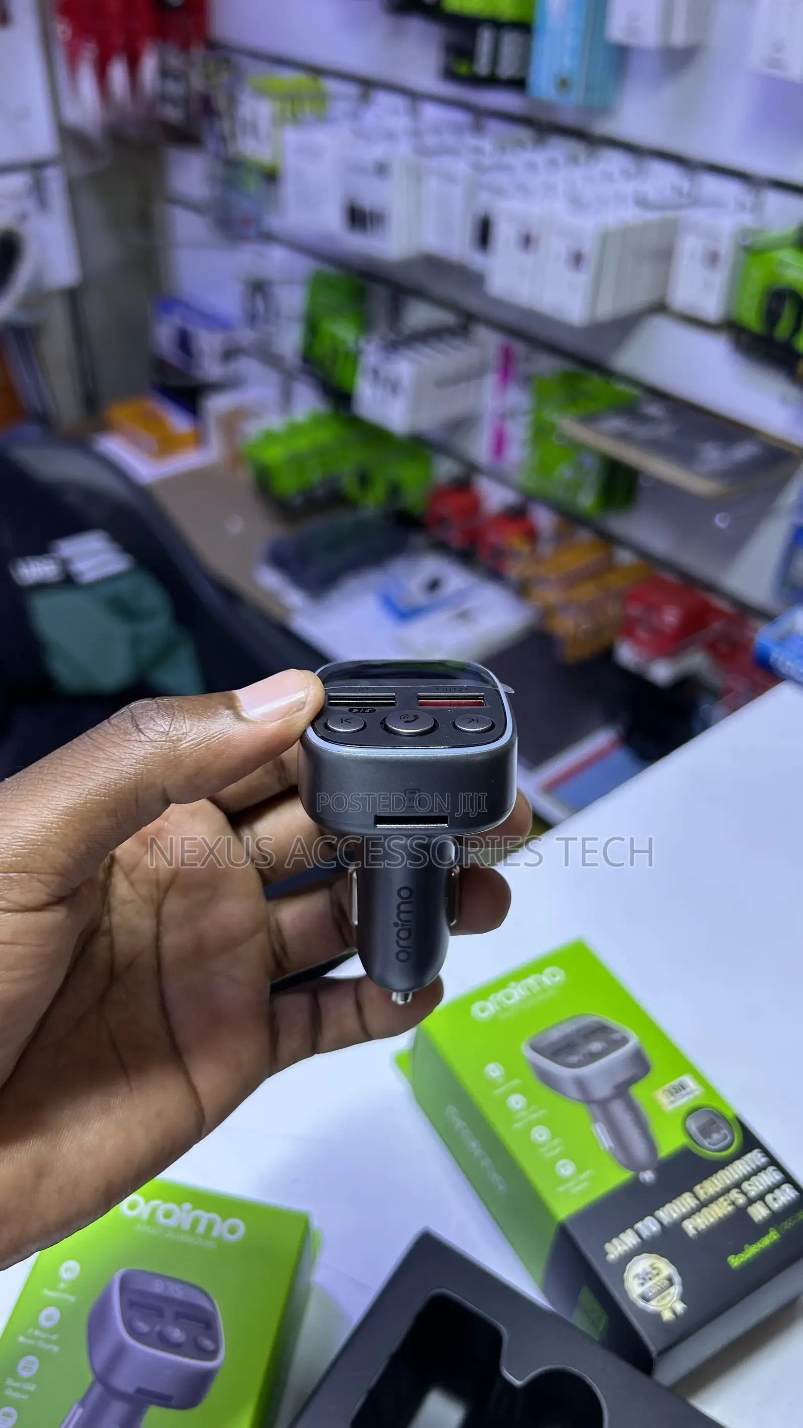 Oraimo Boulevard 18w Fast Car Charger With Bluetooth Fm Modulator