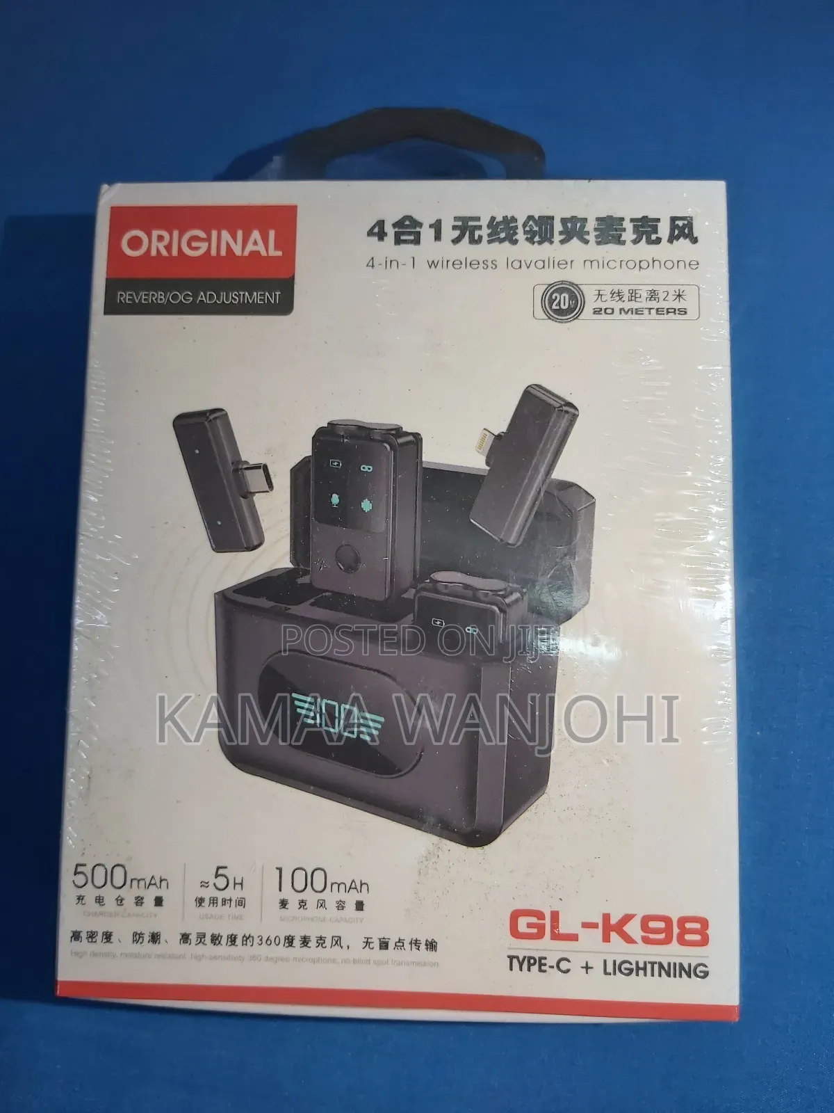 Gl- 4-in-1 Wireless Lavalier Microphone (Type-C Lightning)