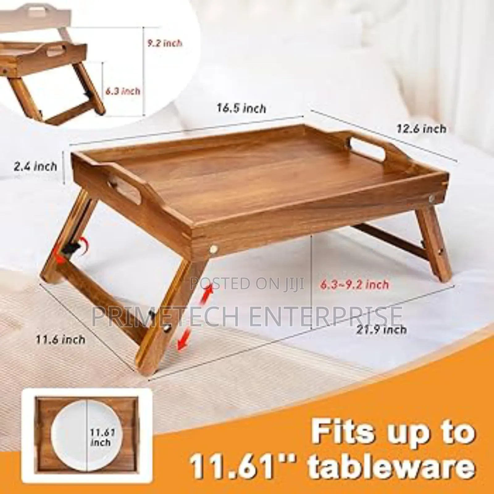 Bamboo Serving Tray With Stand