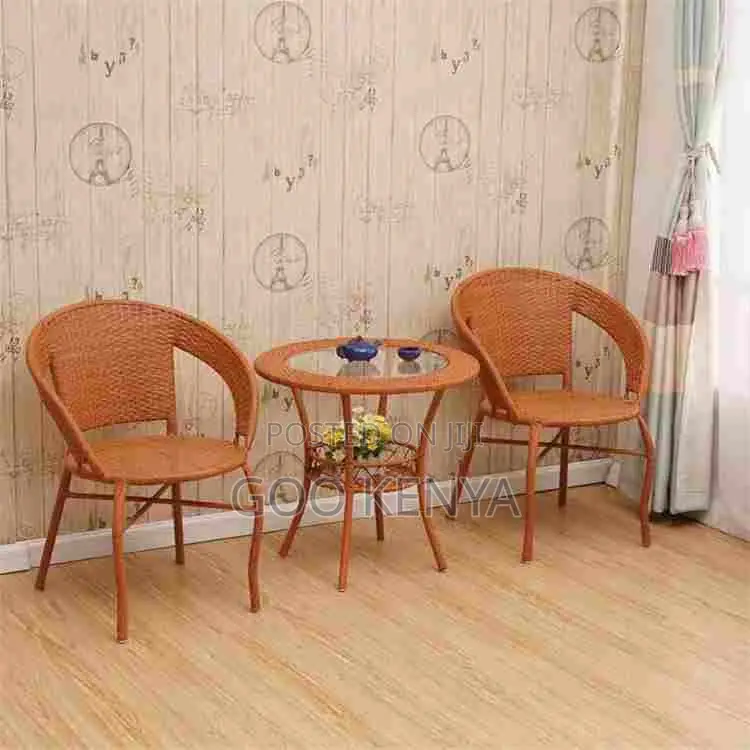 Home Dining Set; 2-seater Outdoor Rattan Chair And Table Set