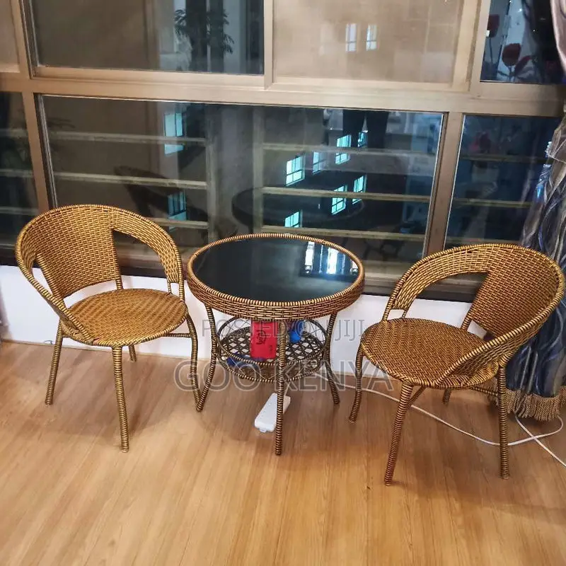 Home Dining Set; 2-seater Outdoor Rattan Chair And Table Set