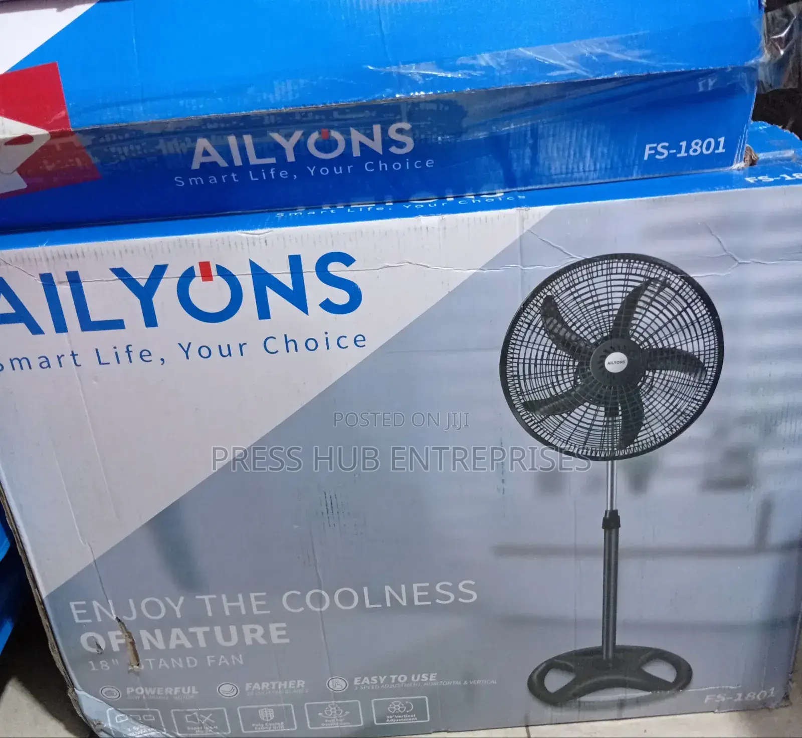 Ailyons Fs-1801 18-Inch Stand Fan.