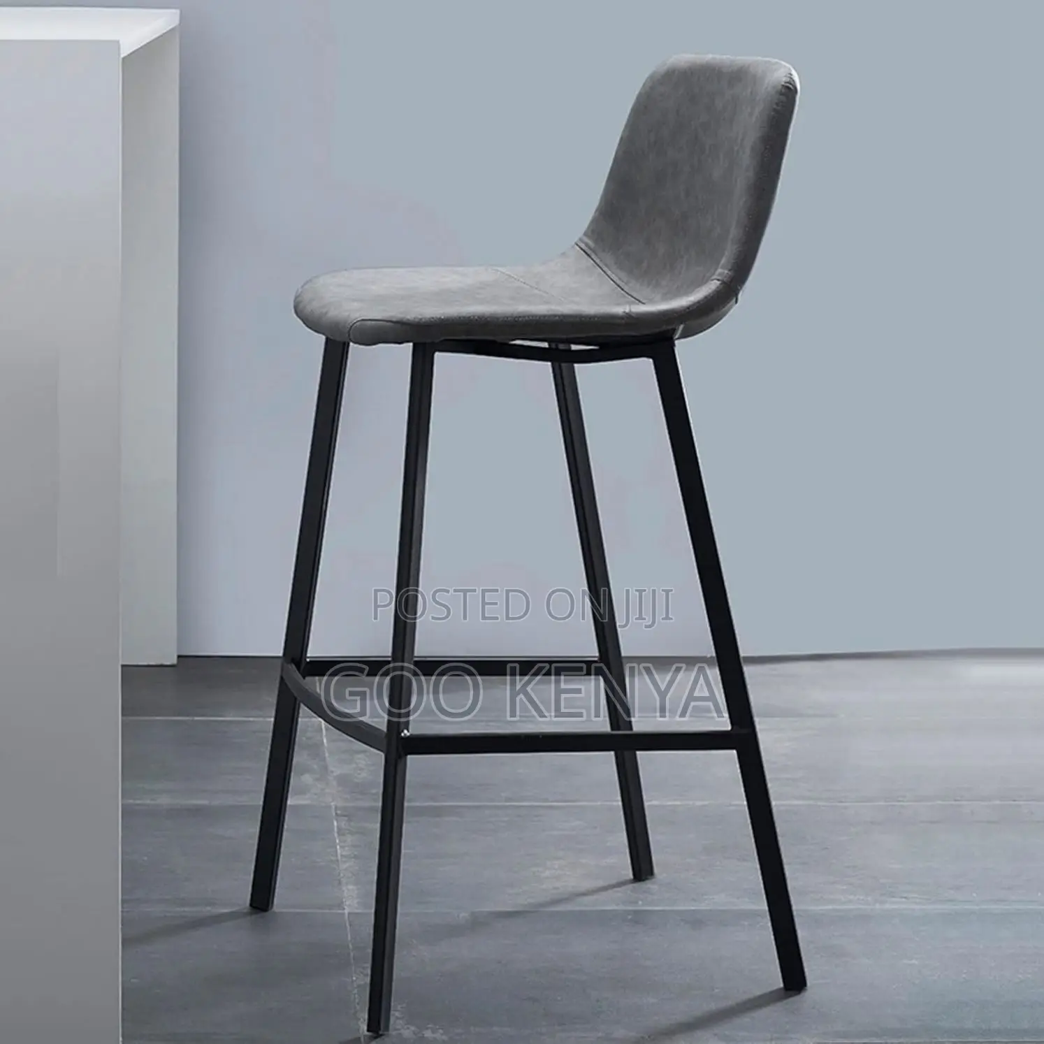 Home Kitchen Stool; Heavy-duty Leather Bar Stool With Metal Support