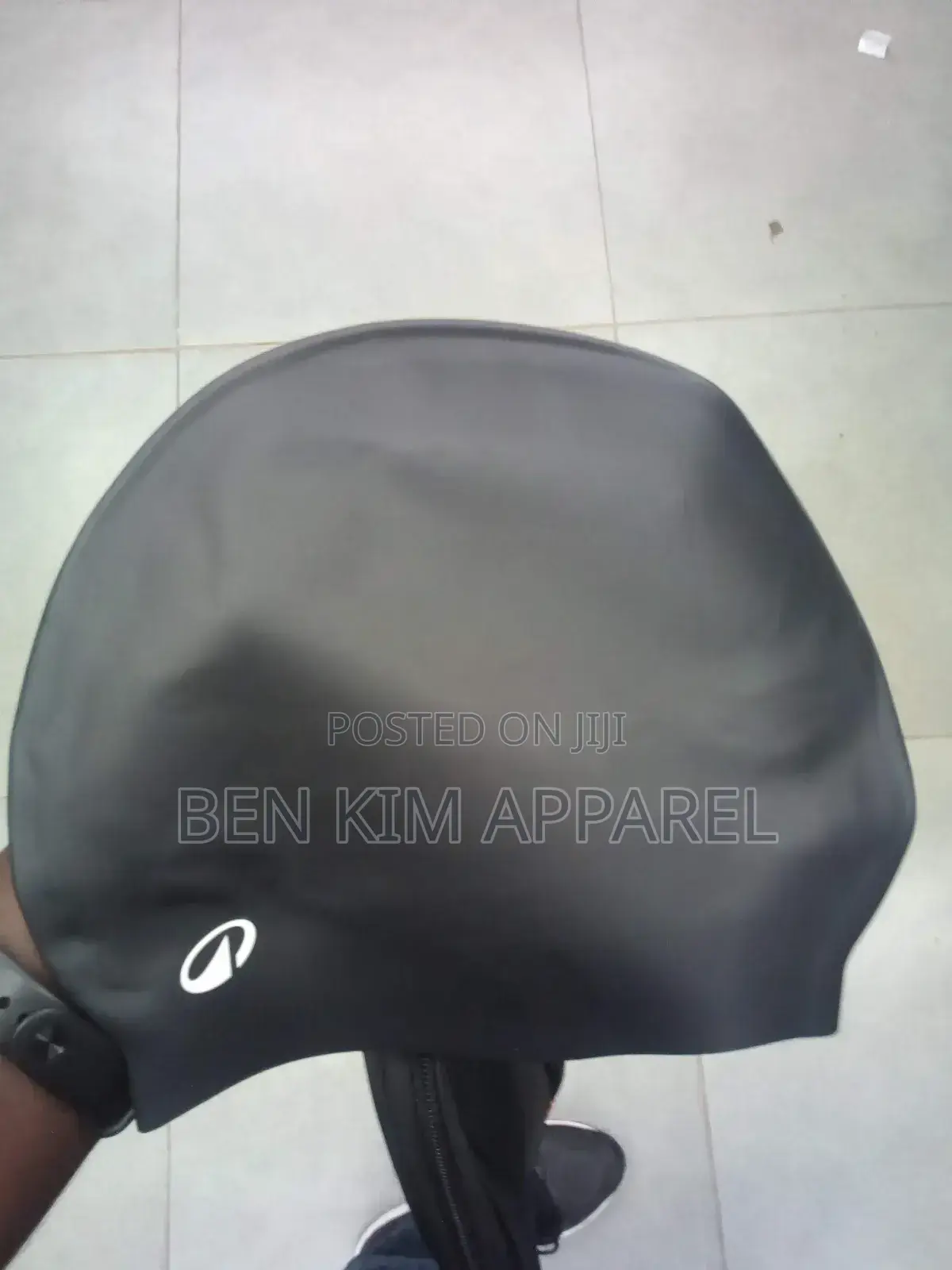 Black Silicone Elastic Swimming Cap Universal Fit