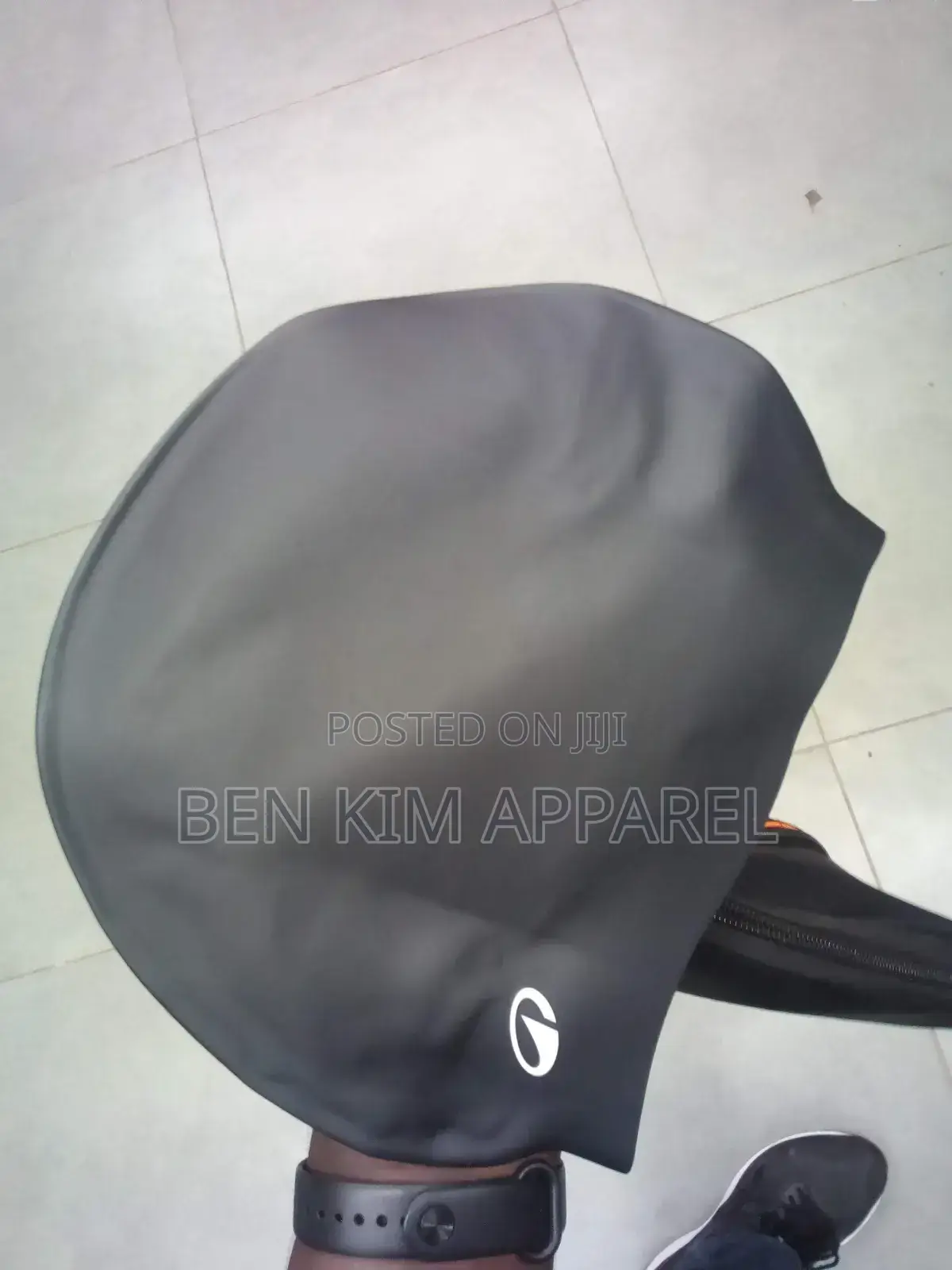 Black Silicone Elastic Swimming Cap Universal Fit
