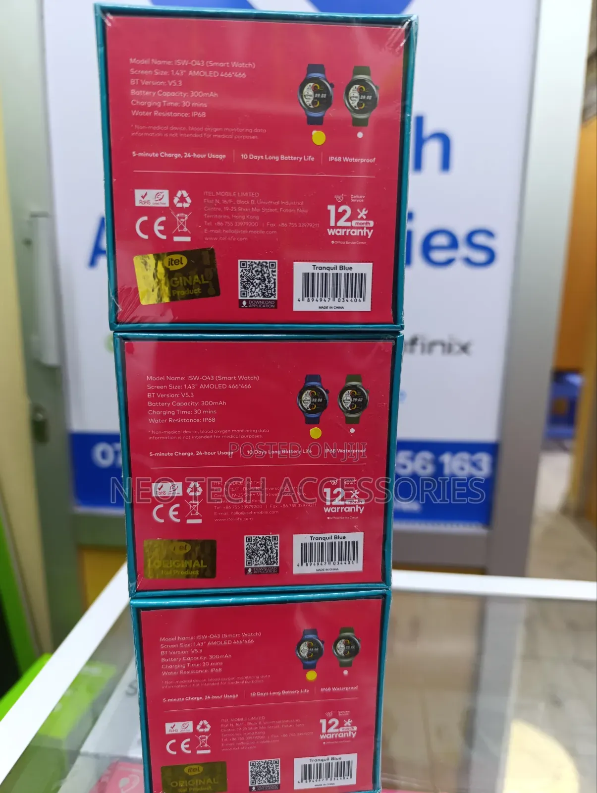 New Itel Edge R1 Pro (Climber One Smart Watch) Tranquil Blue