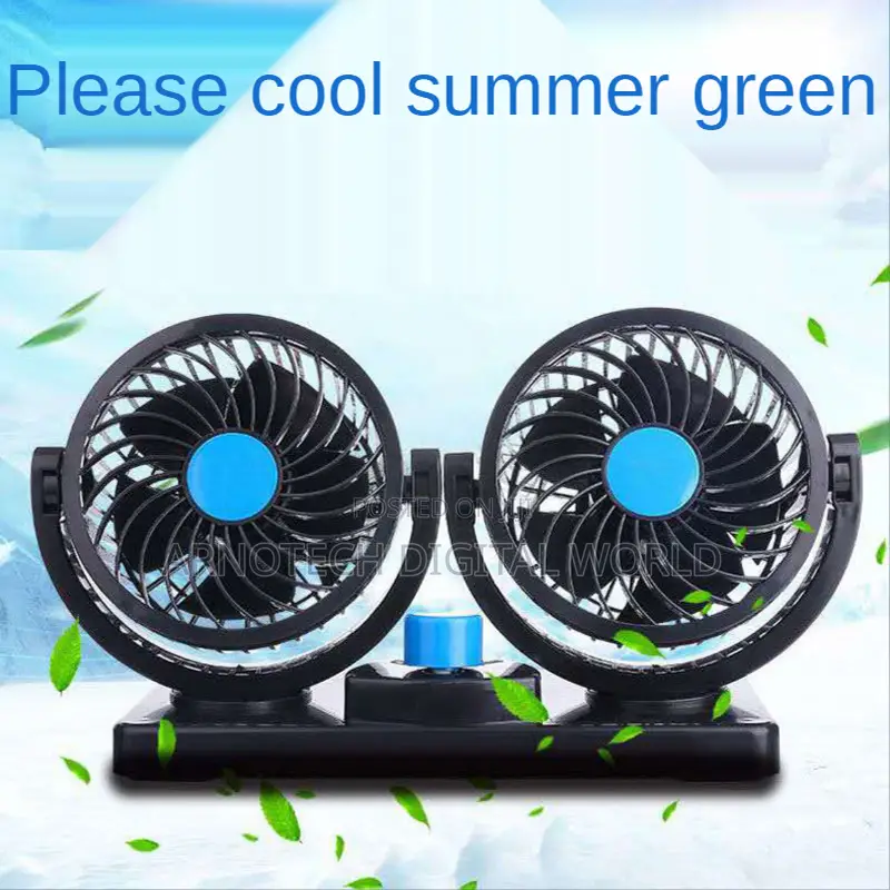 12v/24v Foldable Double Head Car Mini Electric Cooling Fan for Car