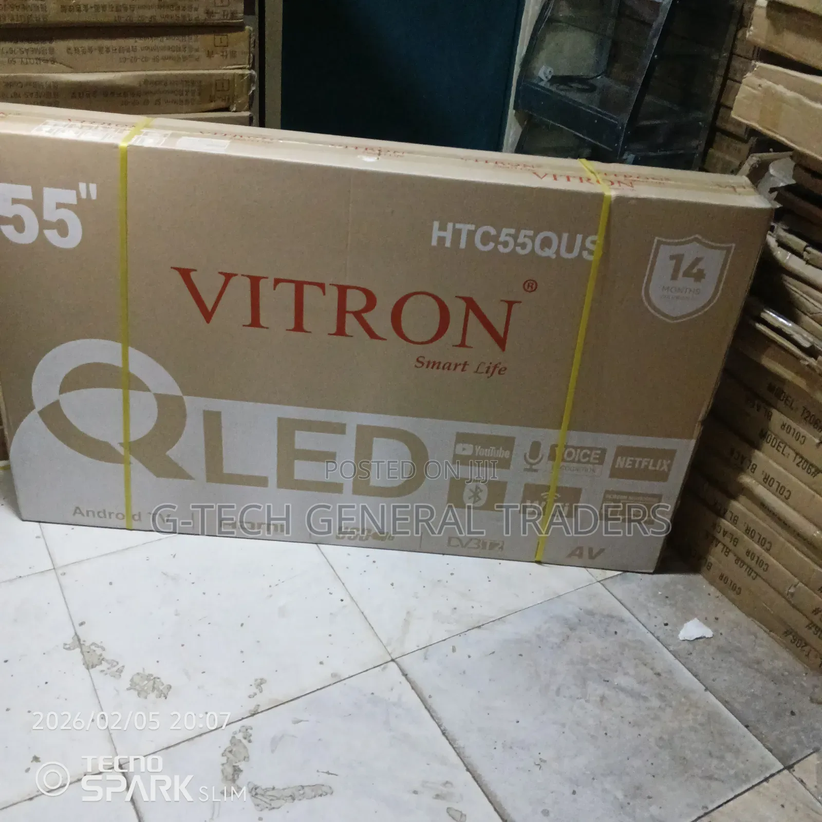 Vitron 55inch Qled Smart Android Youtube,Netflix, Frameless Tv