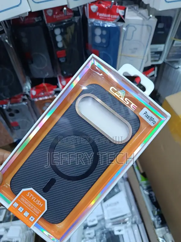 Carbon Fiber Texture Magnetic Phone Case for the Google Pixel 9 Pro.