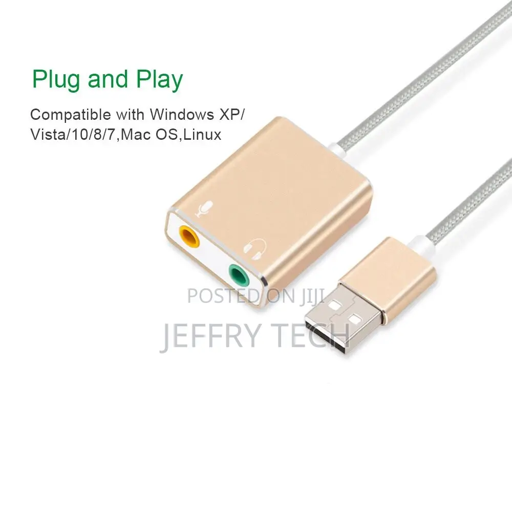 External Usb 2.0 3d Virtual 7.1 Channel Audio Sound Card Adapter 3.5mm