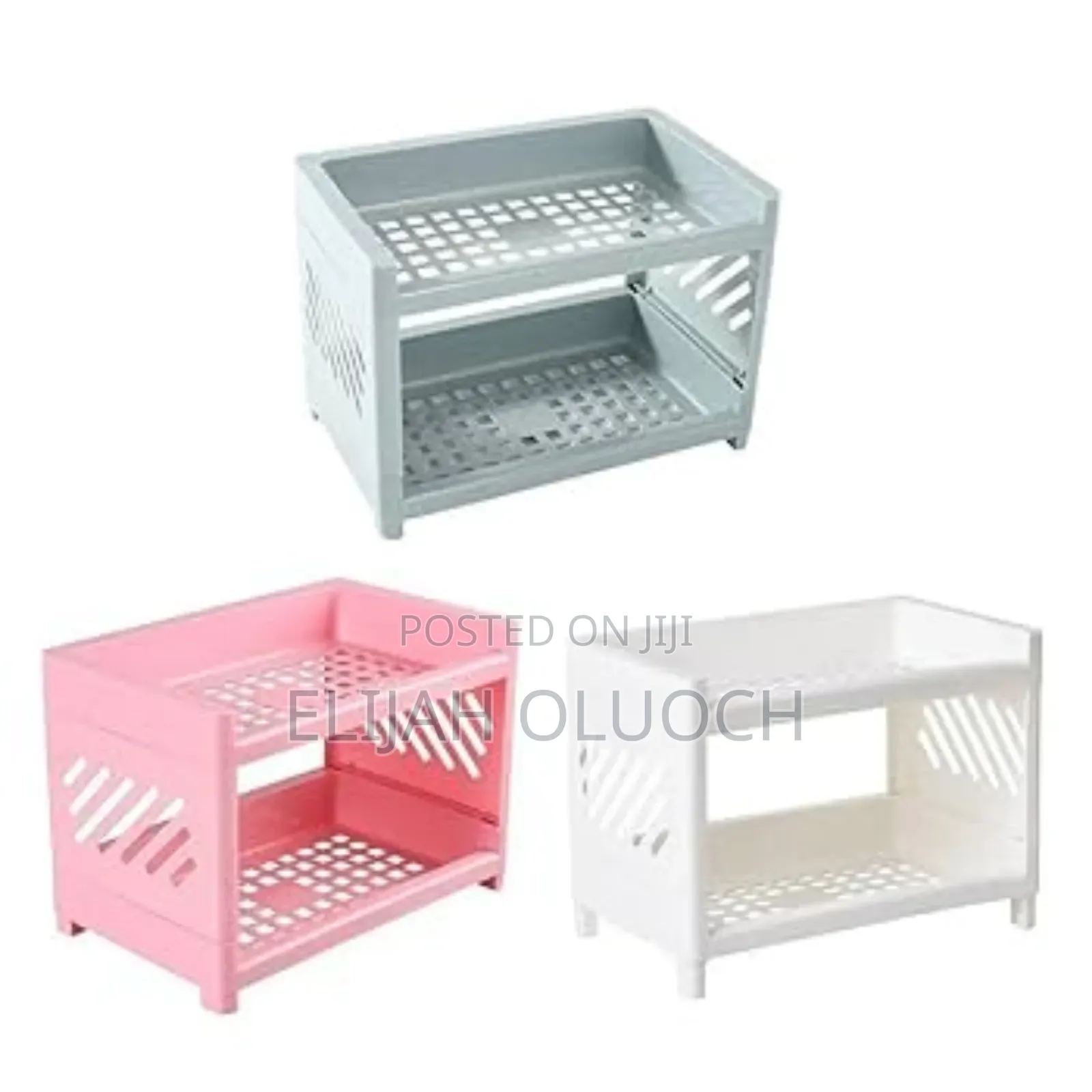 24x15x18cm Plastic Detachable 2 Layer Desktop Organizer Tray