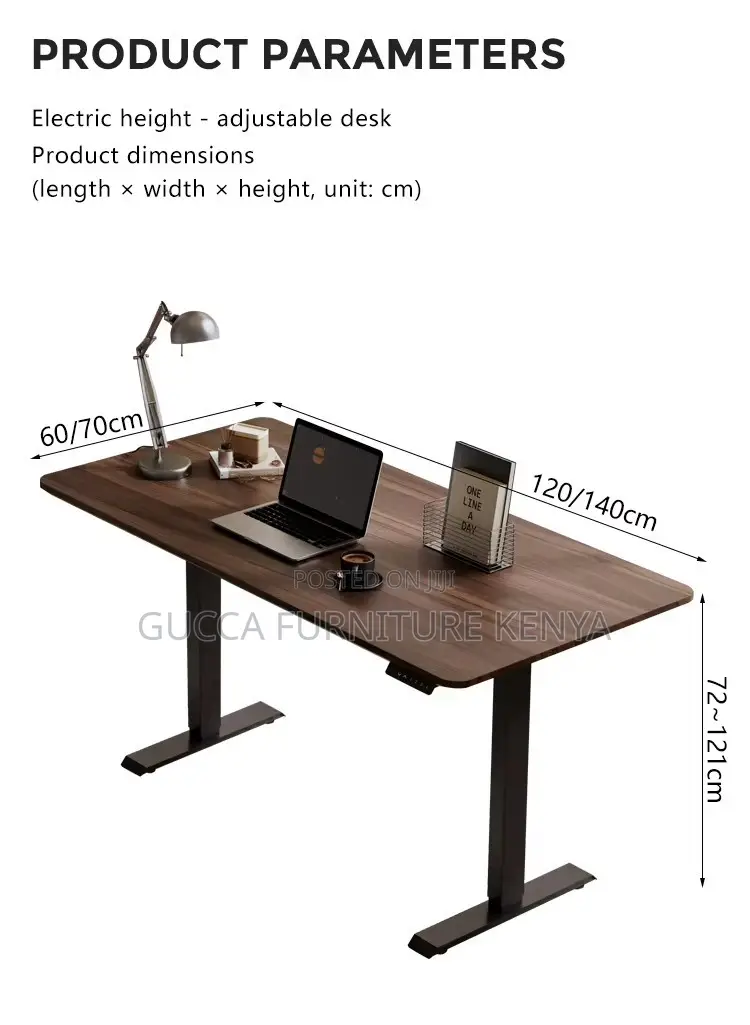 Brown Motorized Electric Standing Desk