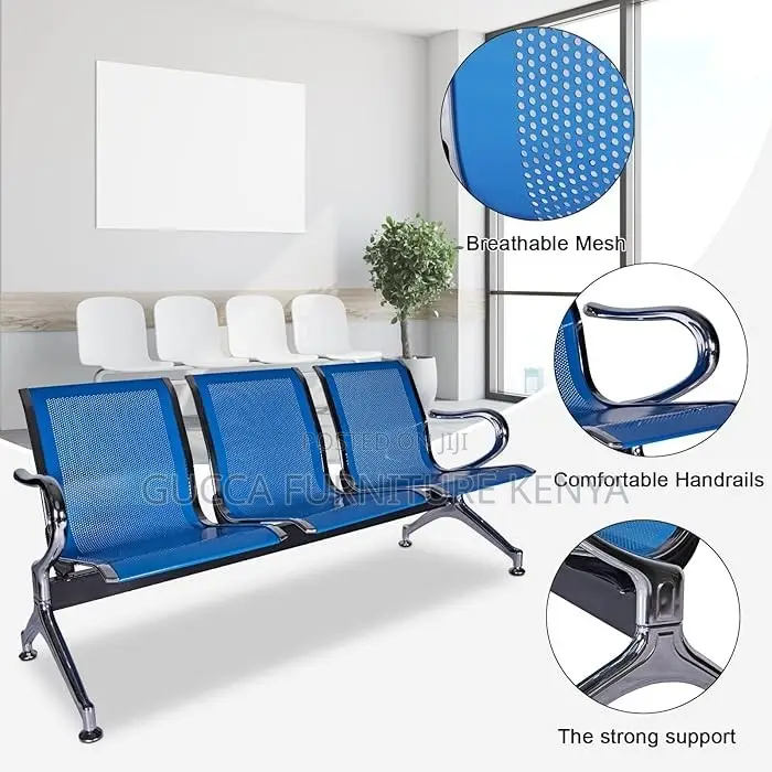 3-seater Metallic Office Reception Waiting Bech