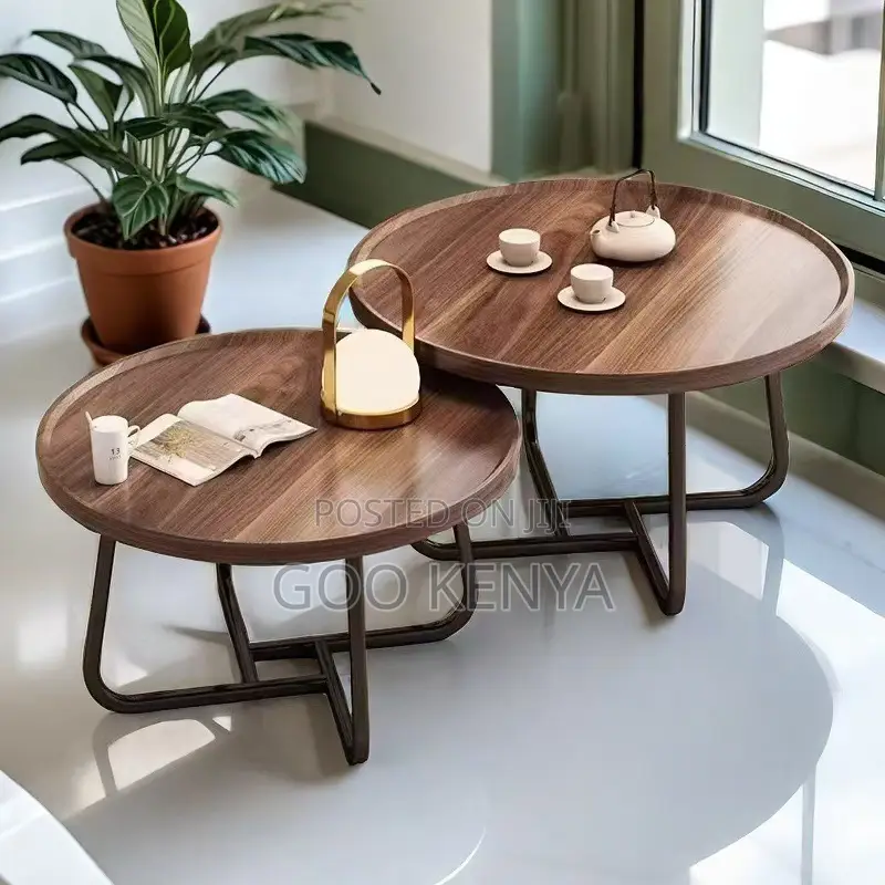 Home Table Set; Modern Wooden Furniture Table Set – Metal Legs