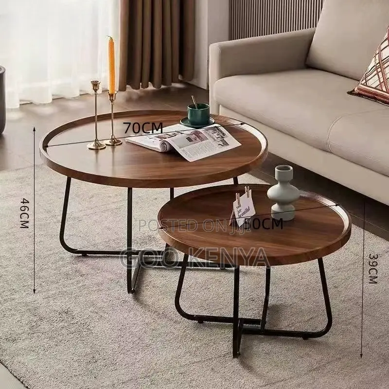 Home Table Set; Modern Wooden Furniture Table Set – Metal Legs