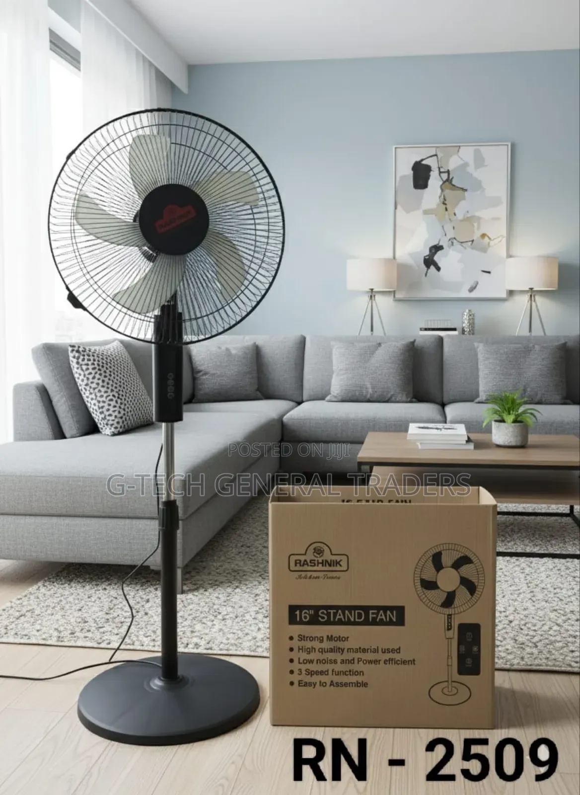 Rashnik 16inch Heavy Duty Standing Fan With Remote