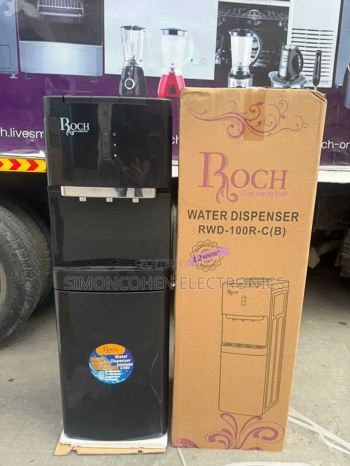 Roch 3 Taps Water Dispenser With Compressor