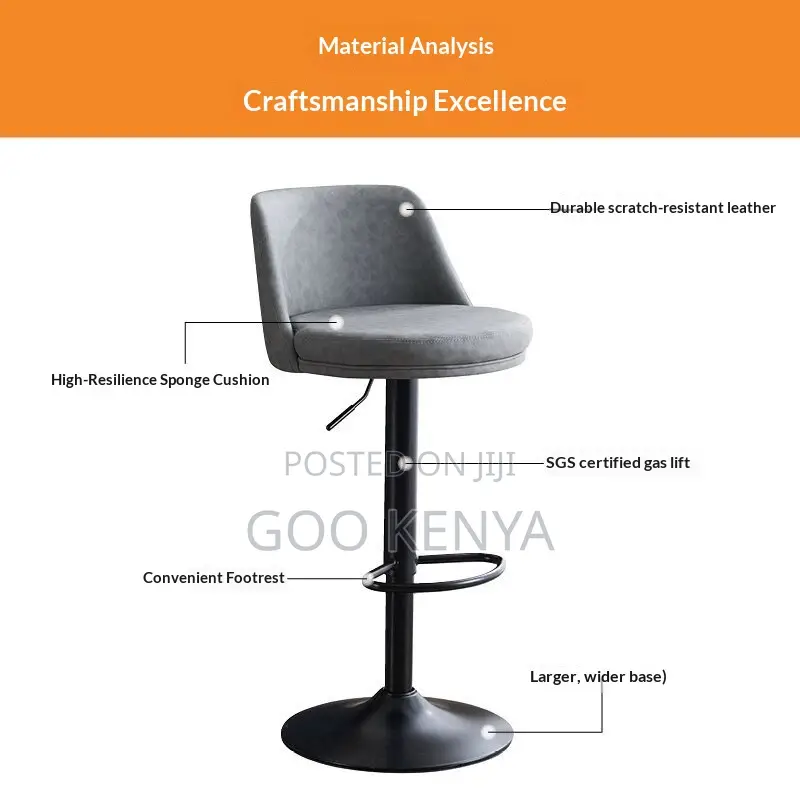 Home Bar Stool; Light Luxury Metal Bar Stool For Home, Office, Or Bar