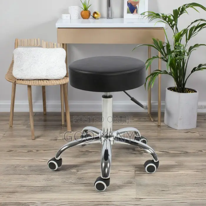 Home Kitchen Stool; Premium Leather Rolling Bar Stool For Home Or Bar