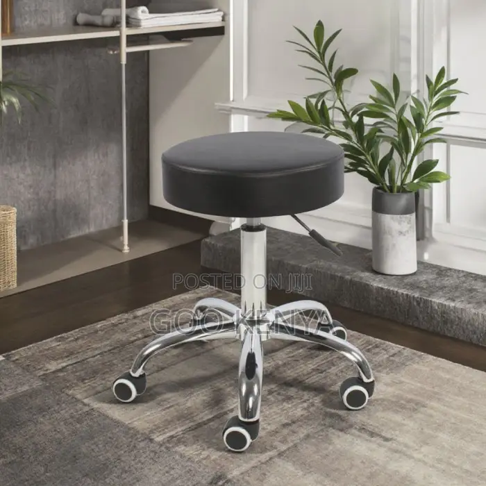 Home Kitchen Stool; Premium Leather Rolling Bar Stool For Home Or Bar