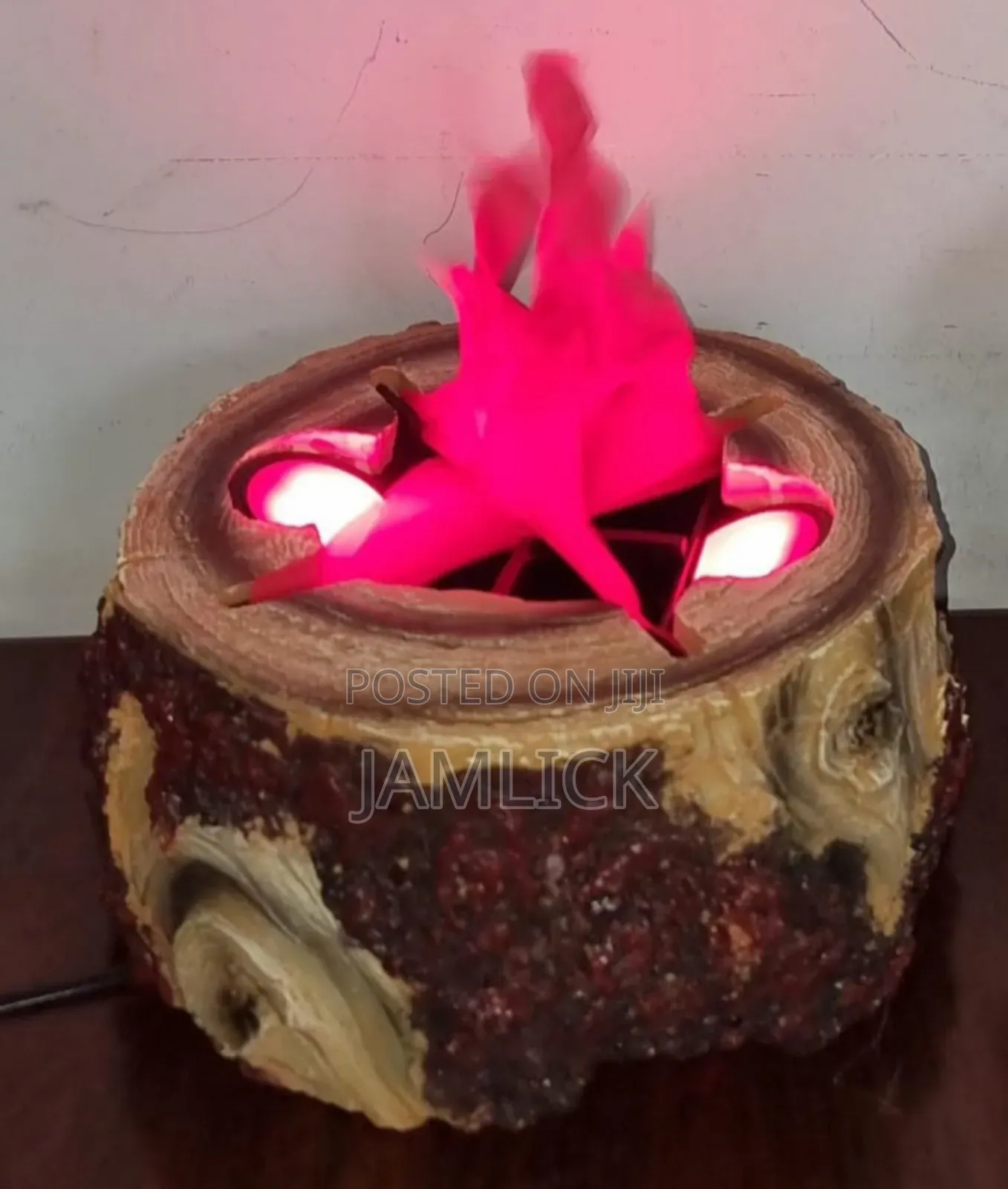 Electric Wooden Tree Stump Fireplace Decor Display Piece - Pm