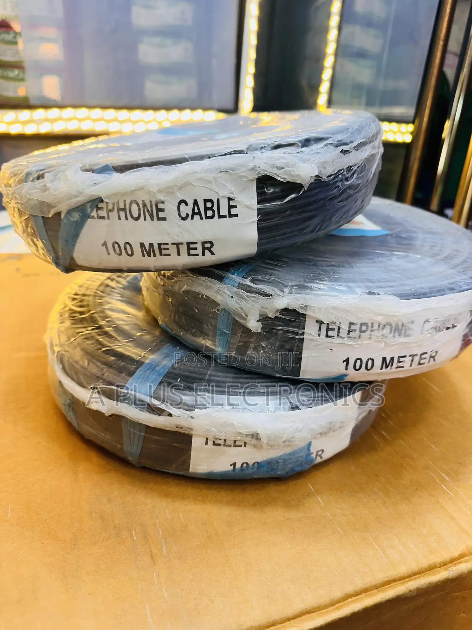 Telecommunication Cable, 100 Meters,Black, 2 Cores – Heavy Duty
