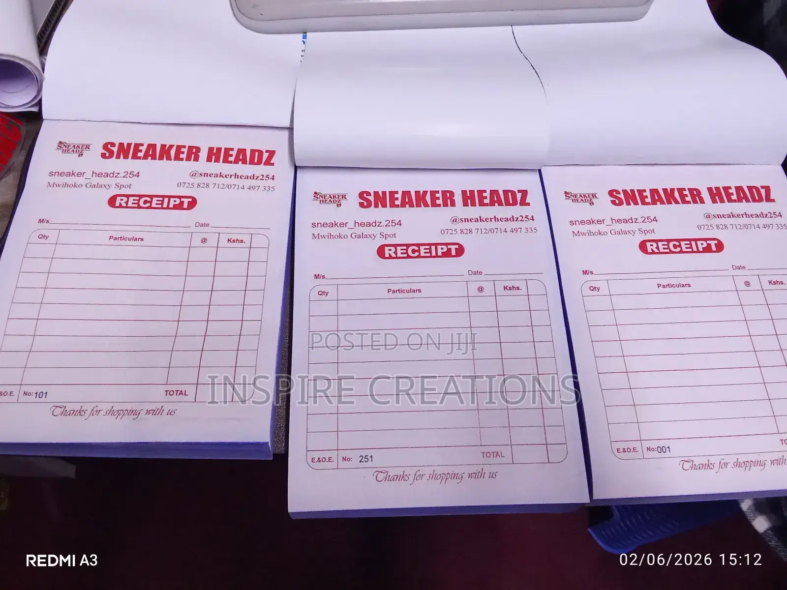 Customized Receipt Books Printing,;/