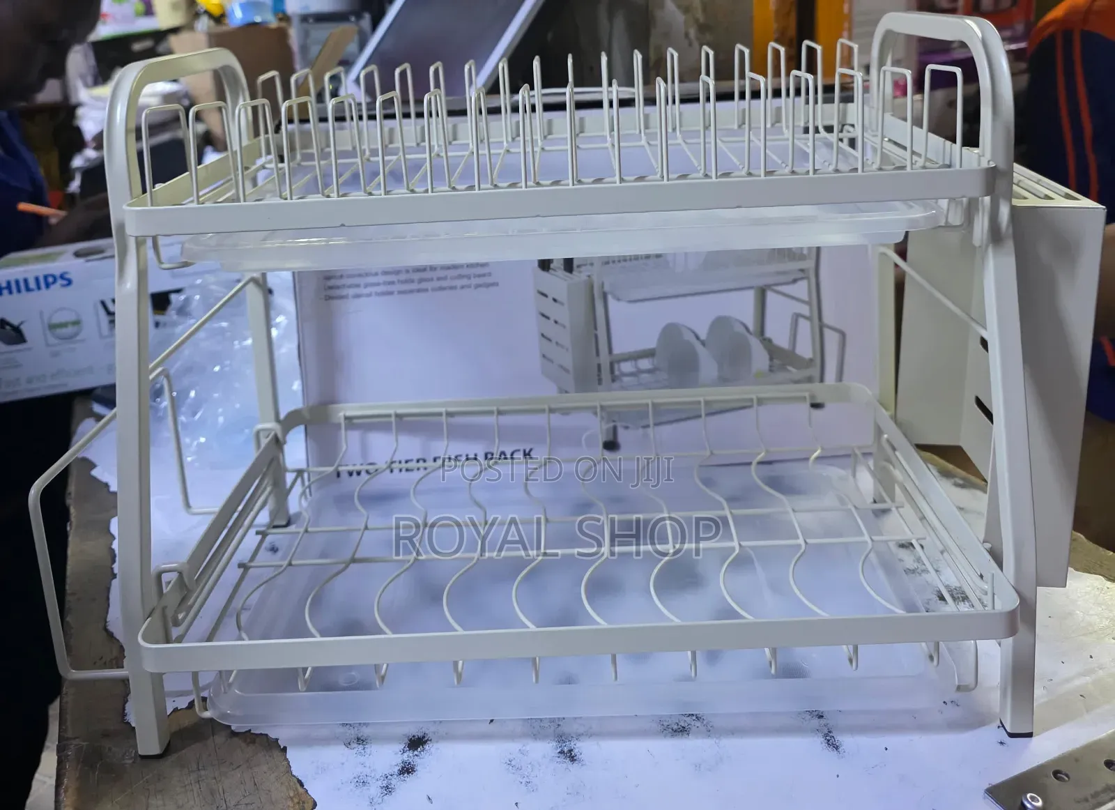 White Dish Rack 2tier
