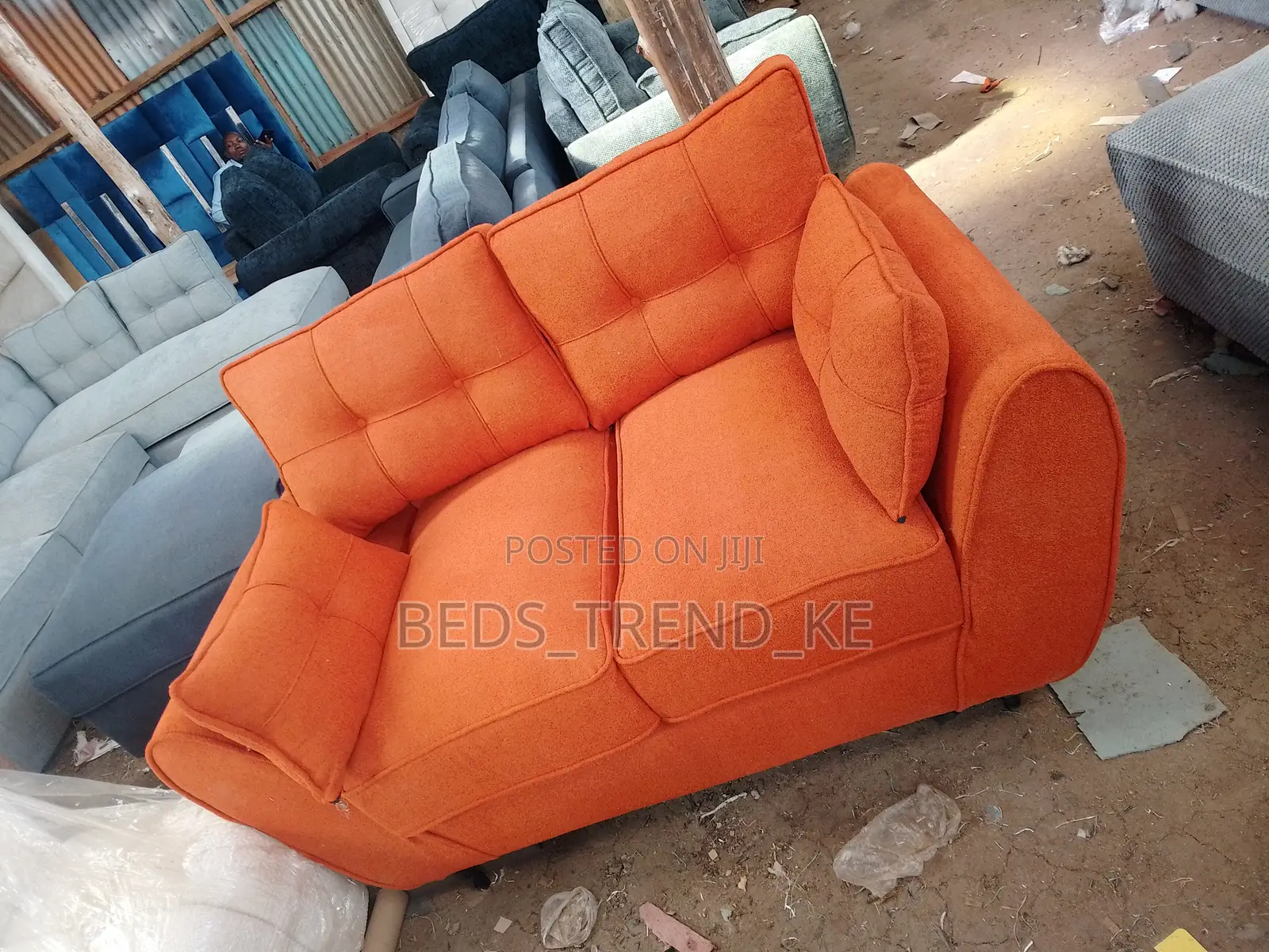 Clear Orange 3 Seater Butterfly Sofa