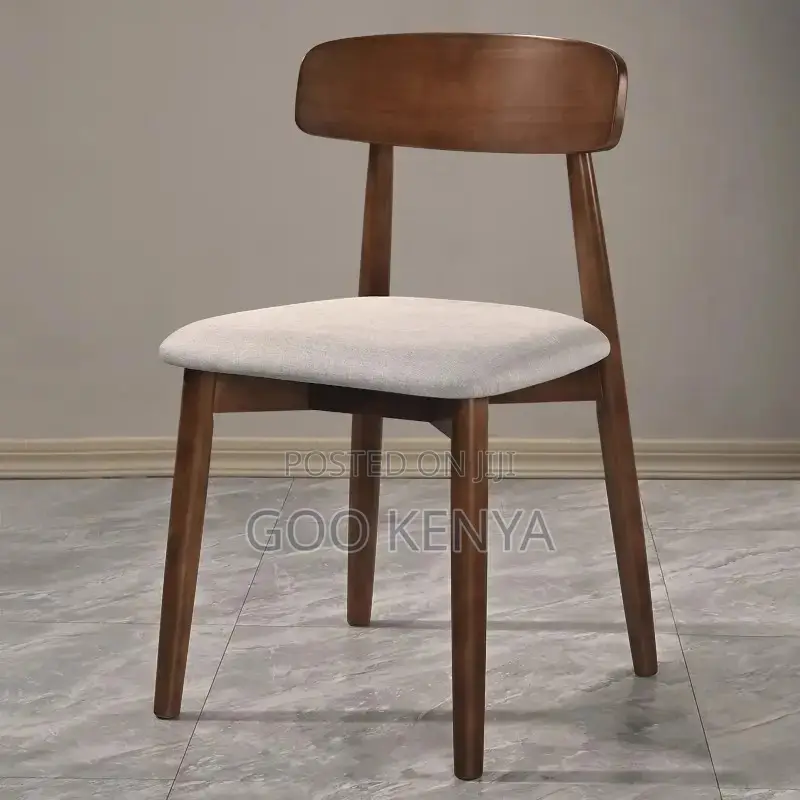 Home Chair; Wooden Kitchen Dining Chair With Fabric Upholstered Seat