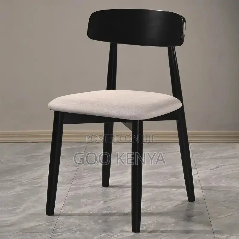 Home Chair; Wooden Kitchen Dining Chair With Fabric Upholstered Seat