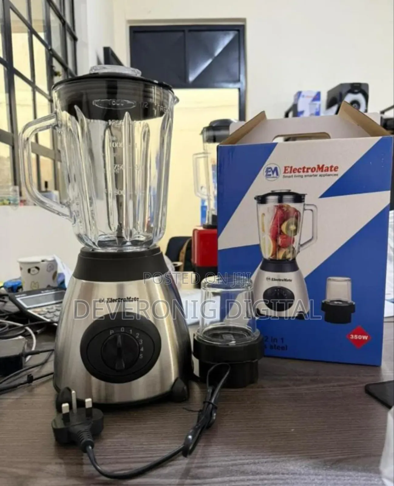 Electromate Powerful 2 in 1 Blender With Glass Jar -1.5 L