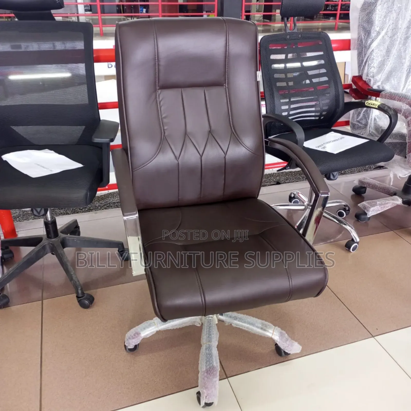 Midback Brown Leather Chair