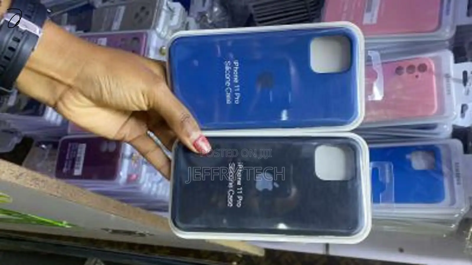 Niksey Apple Liquid Silicone Case for iPhone 11 Pro -Blue and Black