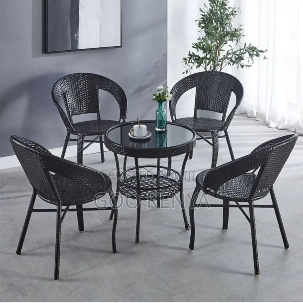 Home Dining Set; Rattan Outdoor Dining Set Of Four