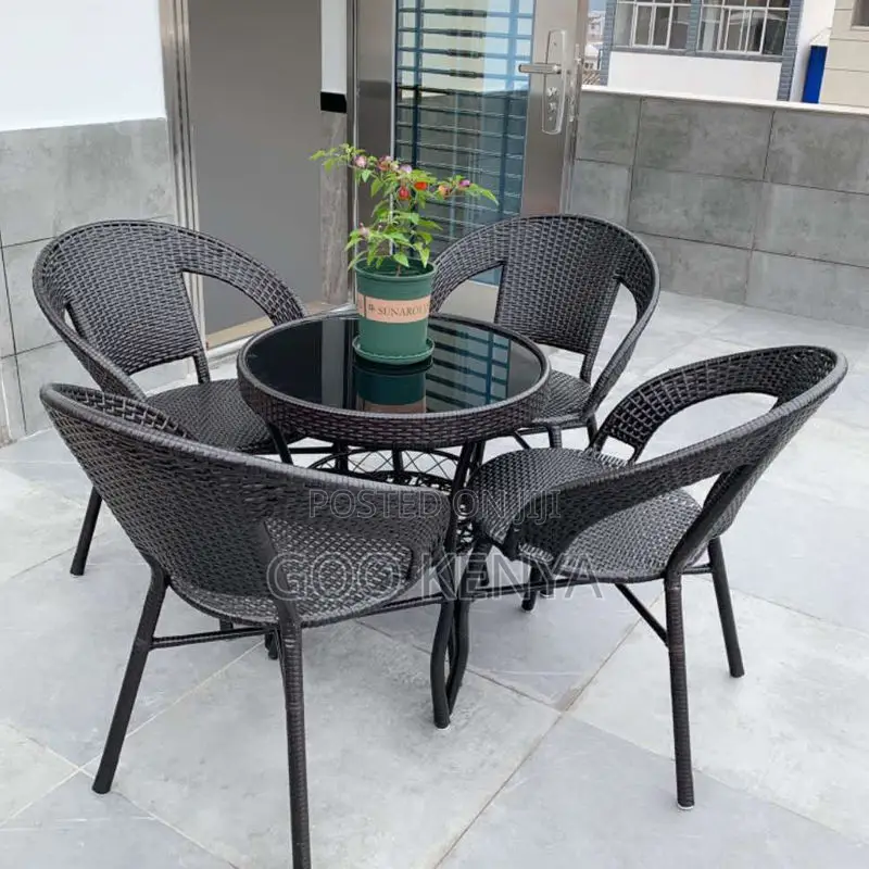 Home Dining Set; Rattan Outdoor Dining Set Of Four