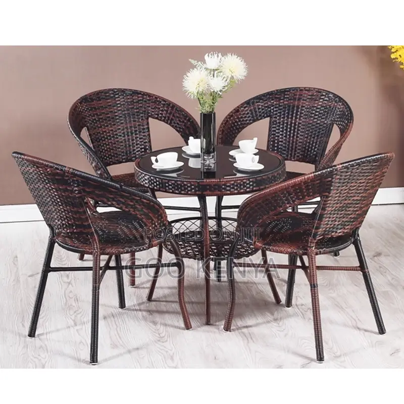 Home Dining Set; Rattan Outdoor Dining Set Of Four