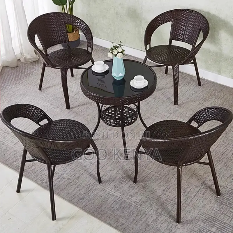 Home Dining Set; Rattan Outdoor Dining Set Of Four
