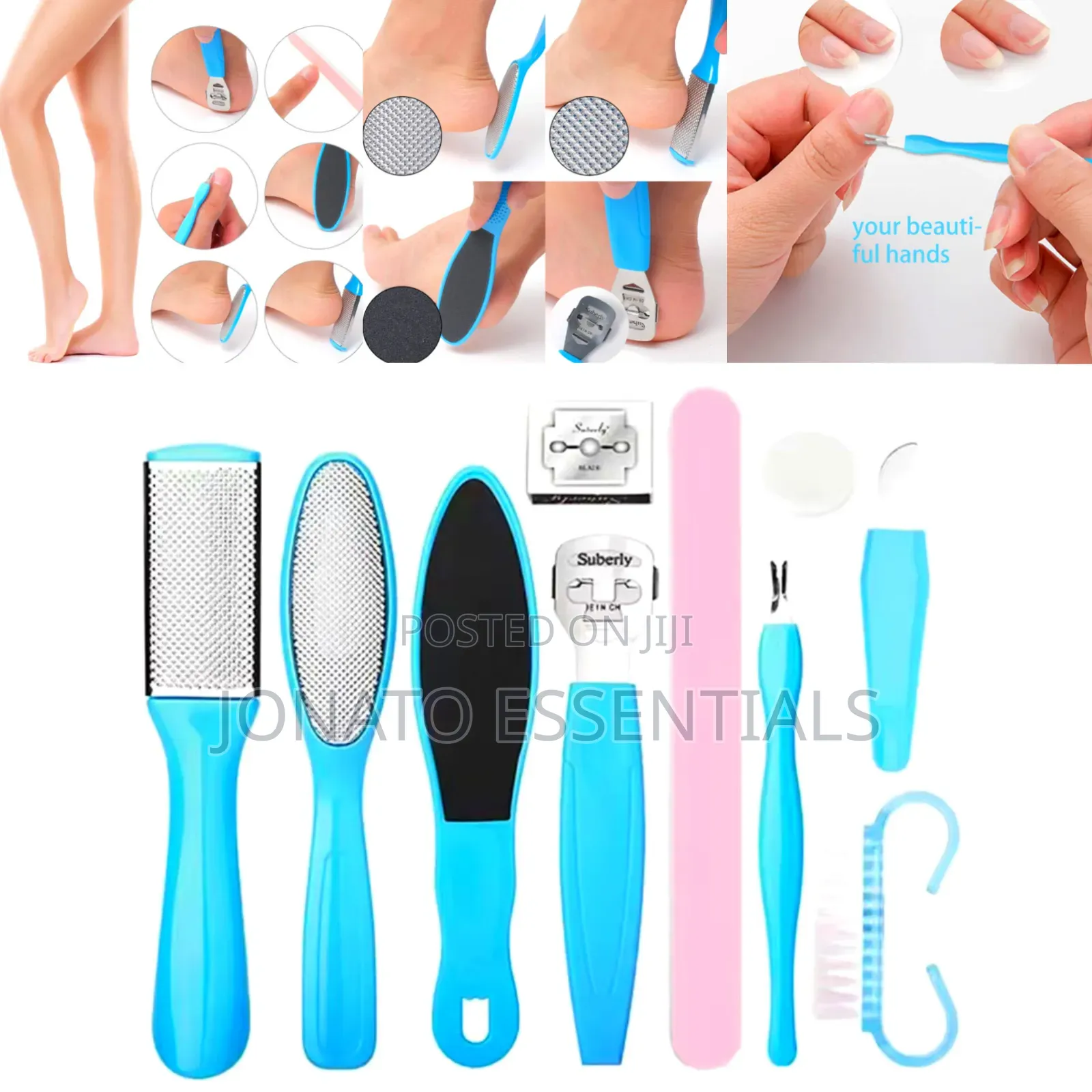 Pedicure Set for Cracked Heels, 10 PCS Foot Scrapper Kit