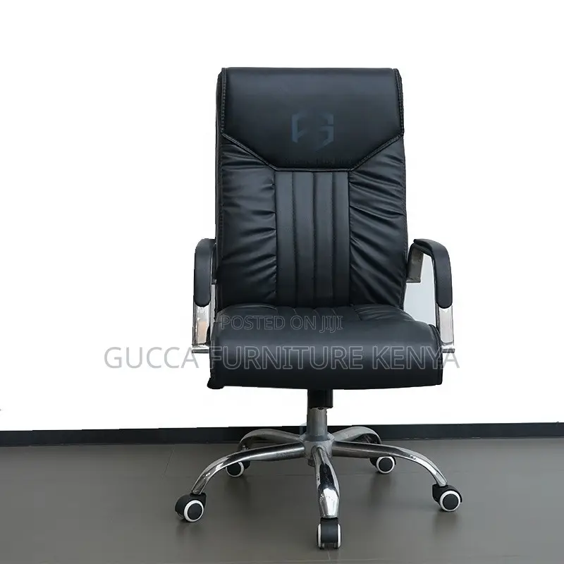 Executive Black Swivel Leather Office Chair