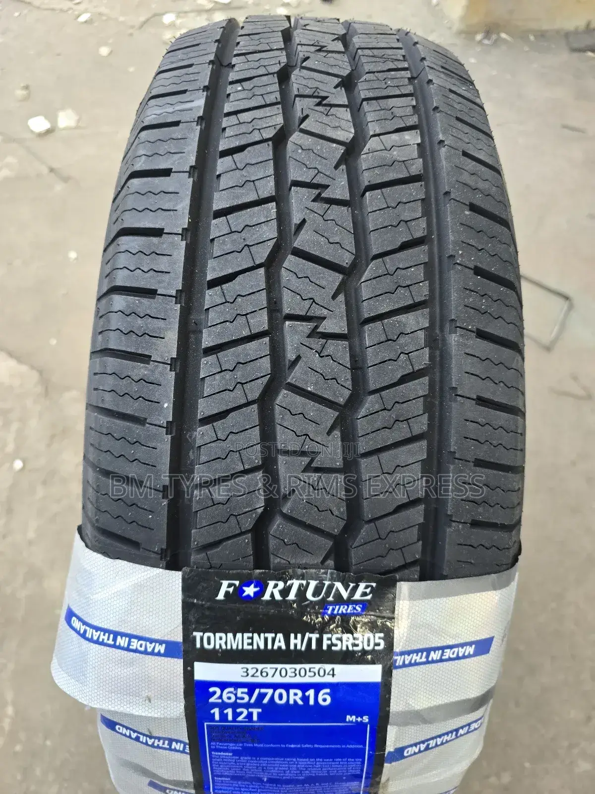 265 /70 R16 Fortune Tyres (All Terrein) Thailand.