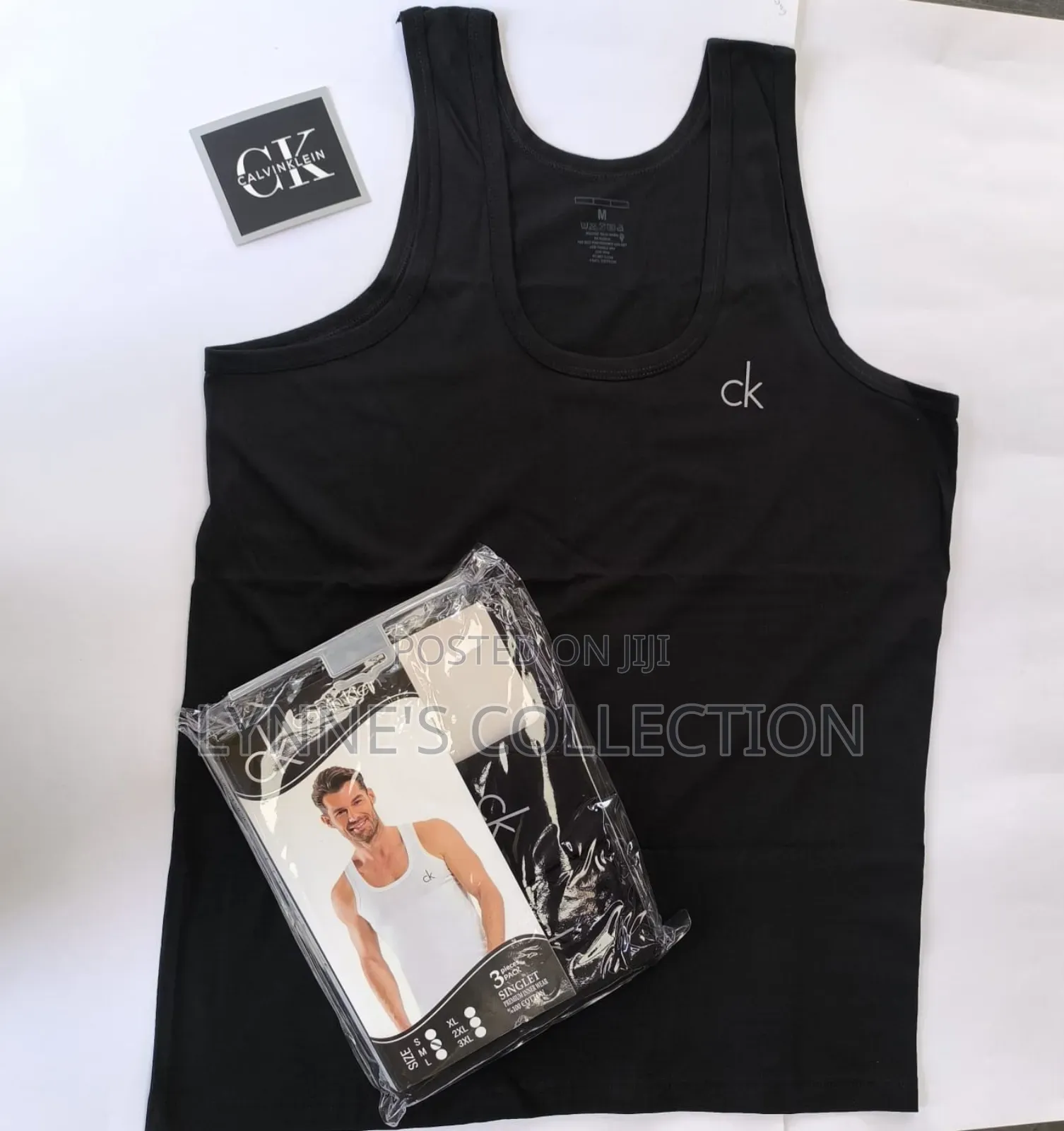 3 Calvin Klein Black Branded Vests