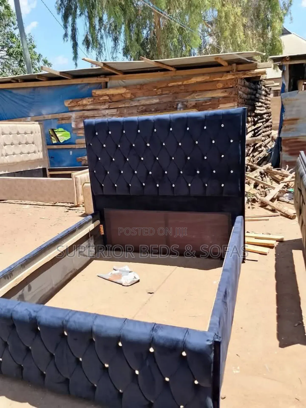 Bluegum Wood Tufted 4 by 6 Bed