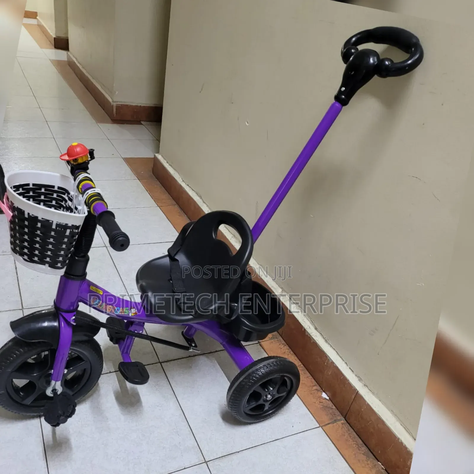 Purple Kids Tri Cycle With Push Handle