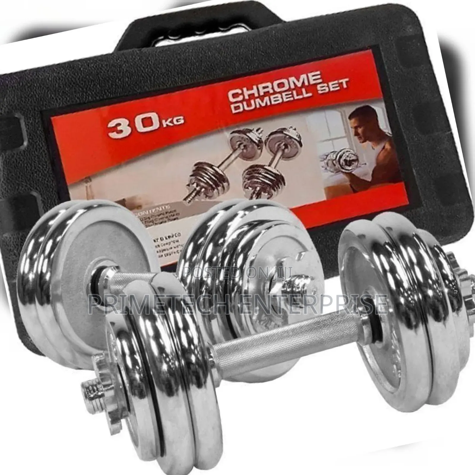 30kg Shinny Chrome Dumbells With Casing