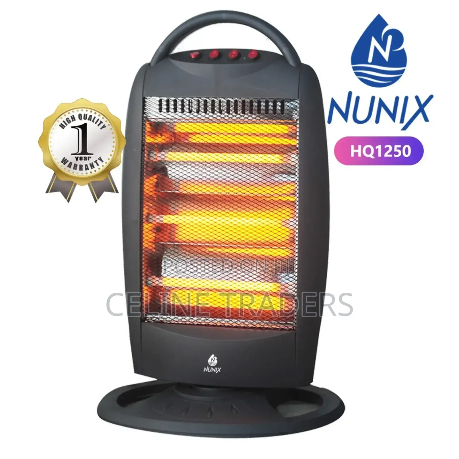 Nunix Hq1250 Halogen Room Heater.