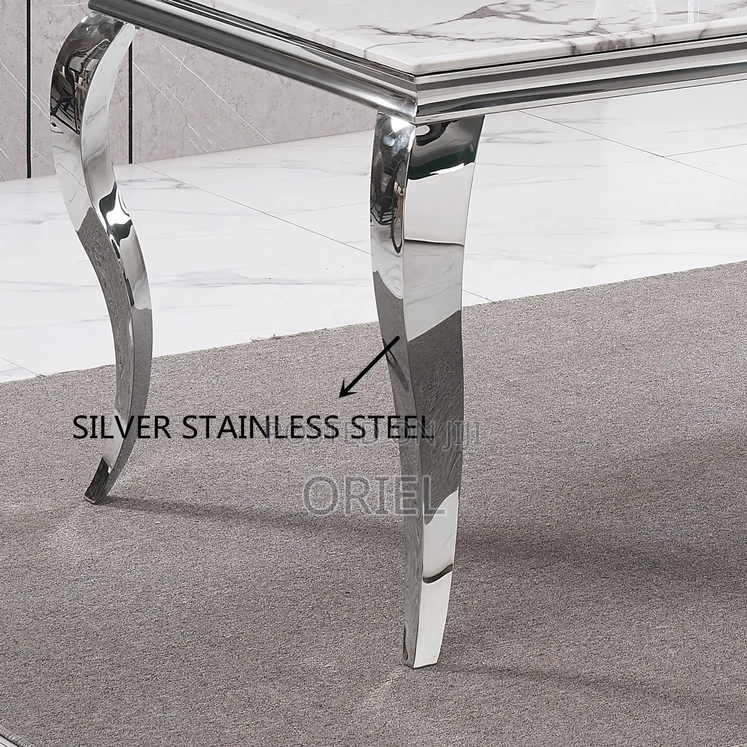 Dining Tables; 6-Seater Marble Top Dining Table Set for Modern Homes
