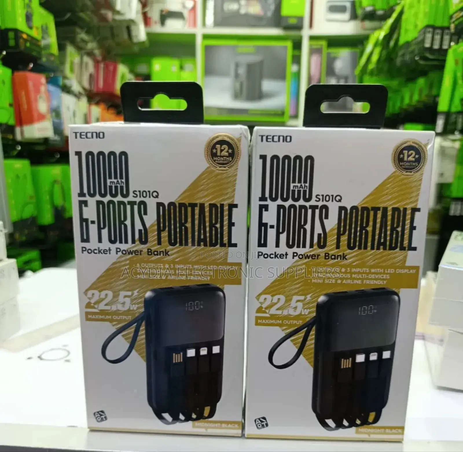 Tecno S101q Power Bank, 1000mah, 22.5w Ultra Power Super Small Size